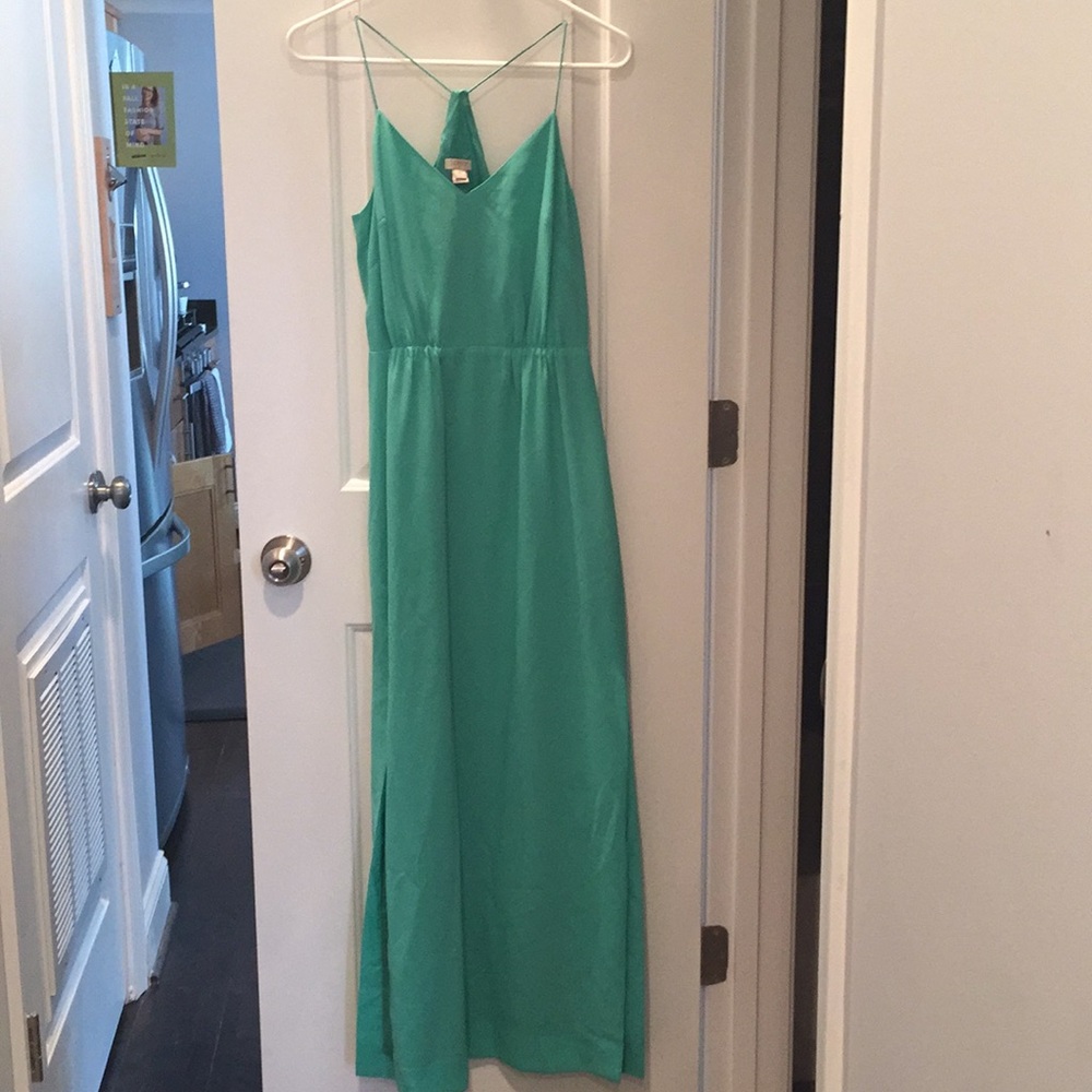 Seafoam green maxi dress.
